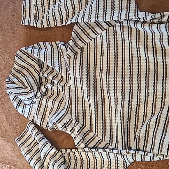 Striped Hoodie with Button Detail - Picture 4 of 5